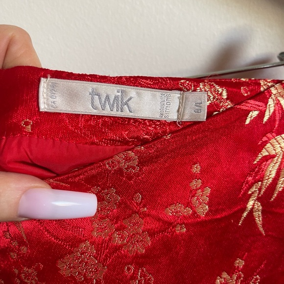 Red Satin Skirt - Picture 3 of 3